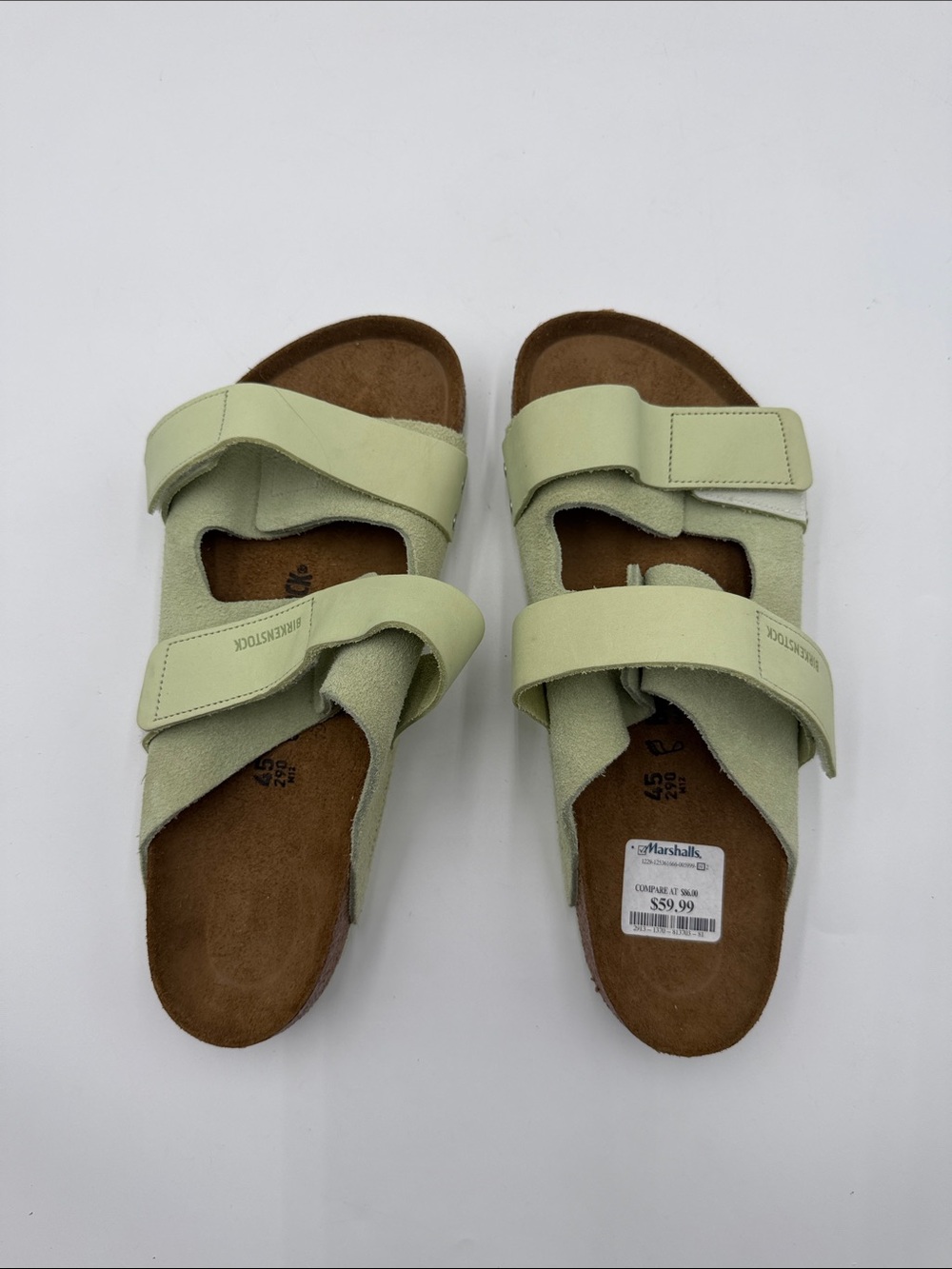 Birkenstock Uji 1026818 Slide Unisex 12.5W/11M Faded Lime Nubuck Suede Sandal